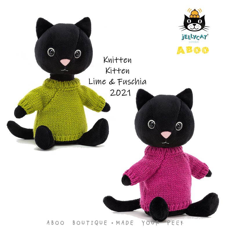 ⚡[熱賣免運]⚡21新英國Jellycat Knitten Kitten穿針織衫的小貓咪公仔毛絨玩偶