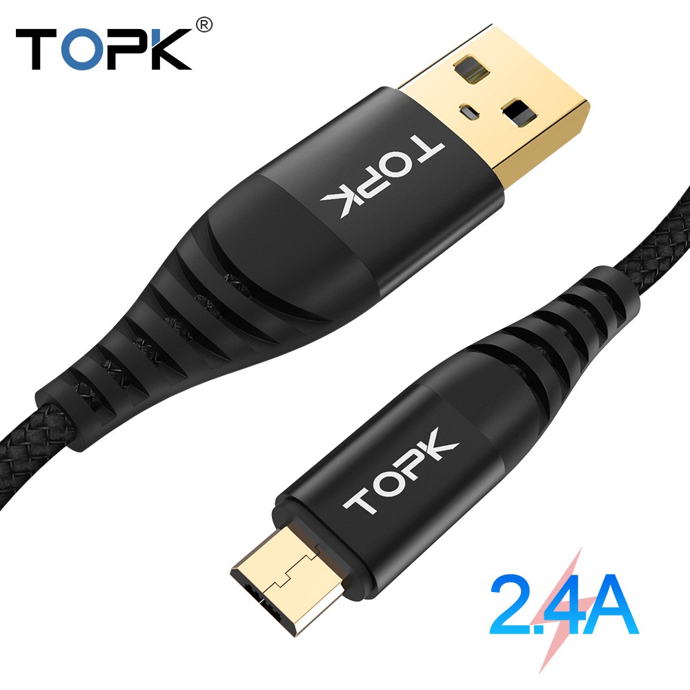 TOPK AN241M Micro 尼龍編織充電線適用於三星Galaxy S7 edge S6小米Note5