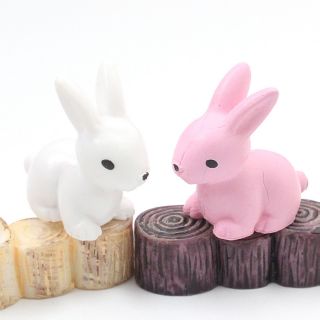 💗心之芳DIY手作工坊💗【超萌】DIY飾品配件G2~【5入裝】粉/白立體可愛小兔🌻療癒系🌻景觀盆栽擺飾☆攝影小物