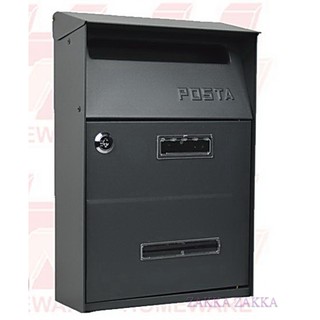 鍛鐵信箱.超取限2件.沈穩黑.黑色信箱.POST.郵箱.信件箱.雙投信口設計.耐候性佳 ZAKKA KING 雜貨王