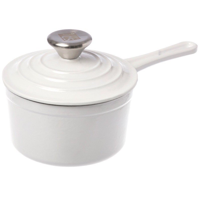 CSK 鑄鐵琺瑯湯鍋 單柄鍋15cm 白色