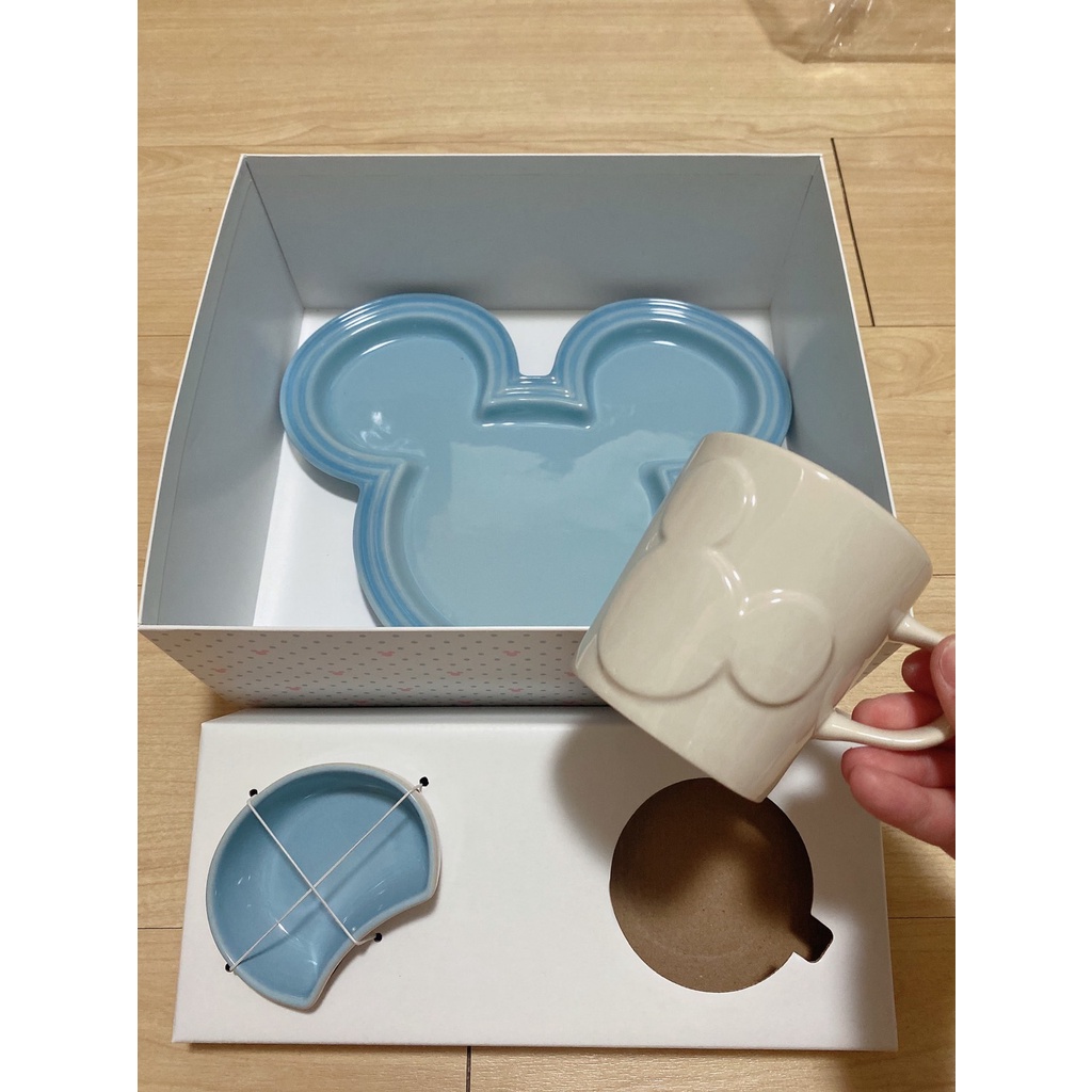 LE CREUSET 迪士尼 米奇餐桌用具套組 三件組 盤子碟子杯子