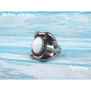 【Diving silver】925銀海洋潛水銀飾--硨磲雙鯨魚尾戒指