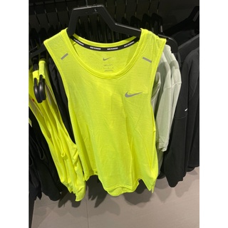 NIKE Dri-FIT Miler 男 背心 慢跑 乾爽 反光細節 側邊開衩 螢光黃 CU5983-702