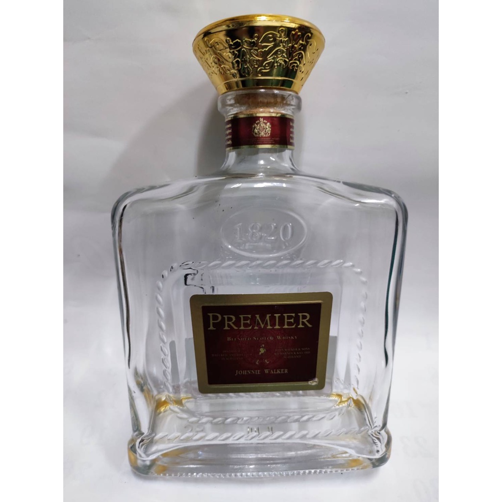 二手 約翰走路尊爵蘇格蘭威士忌 johnnie walker premier 1820 /空酒瓶/花瓶/收藏 酒店擺飾