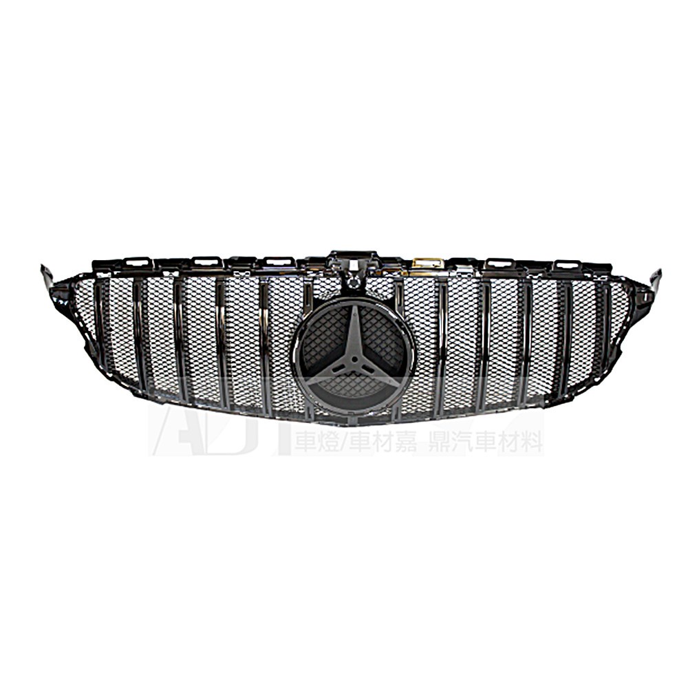 K.A.M. 賓士 BENZ W205 15 16 17 18 亮黑 直瀑式 GT 水柵 水箱罩 水箱護罩 附鐵網