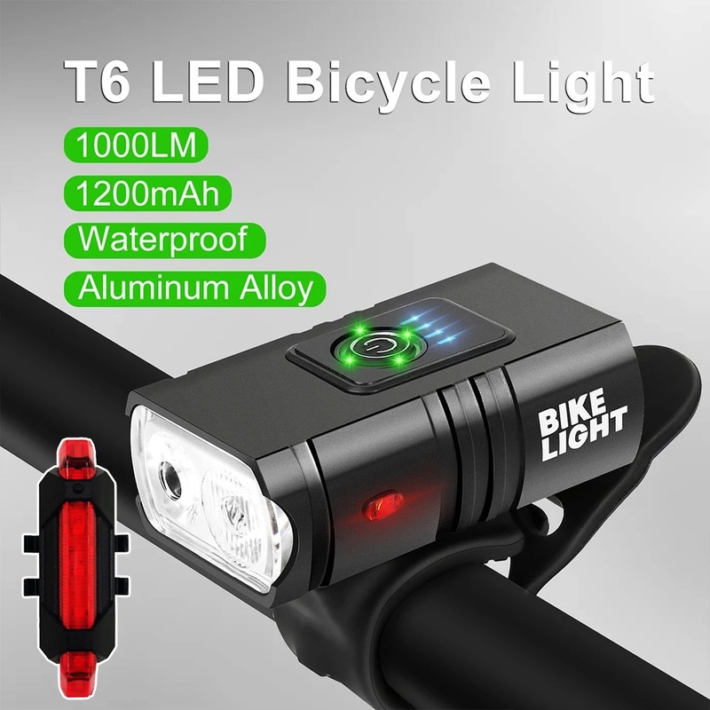 T6 LED 前自行車燈 USB 可充電山地車大燈 1000 流明自行車配件