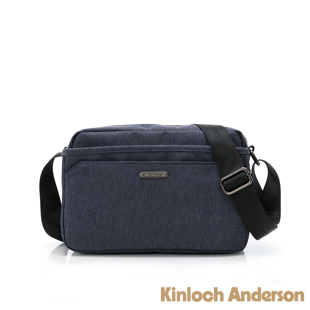 【Kinloch Anderson】Force極簡造型多隔層斜側包 藍色