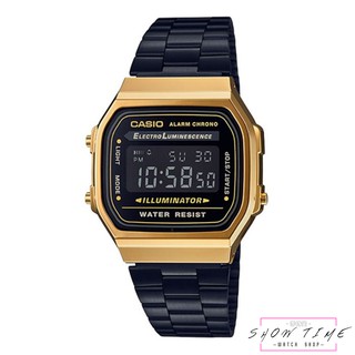 CASIO 卡西歐 復古 潮流 經典 單顯示 電子腕錶 金錶 - 黑金 [ 秀時堂 ]