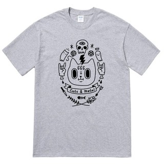 Cats & Metal 短袖T恤 6色 貓怪獸刺青十字架滑板龐克搖滾骷髏【快速出貨】