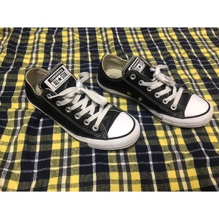超商免運![Converse] Chuck Taylor ALL STAR低筒黑皮革鞋(中性)132174C 240mm