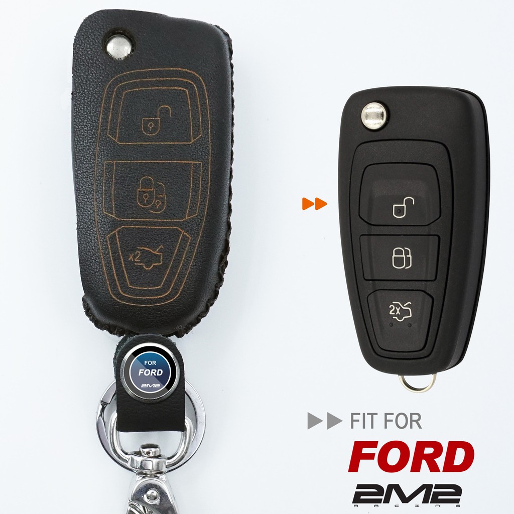 【2M2】Ford Mondeo Focus Fiesta Kuga MK3 福特 汽車 晶片 折疊 鑰匙 皮套 胎牛皮