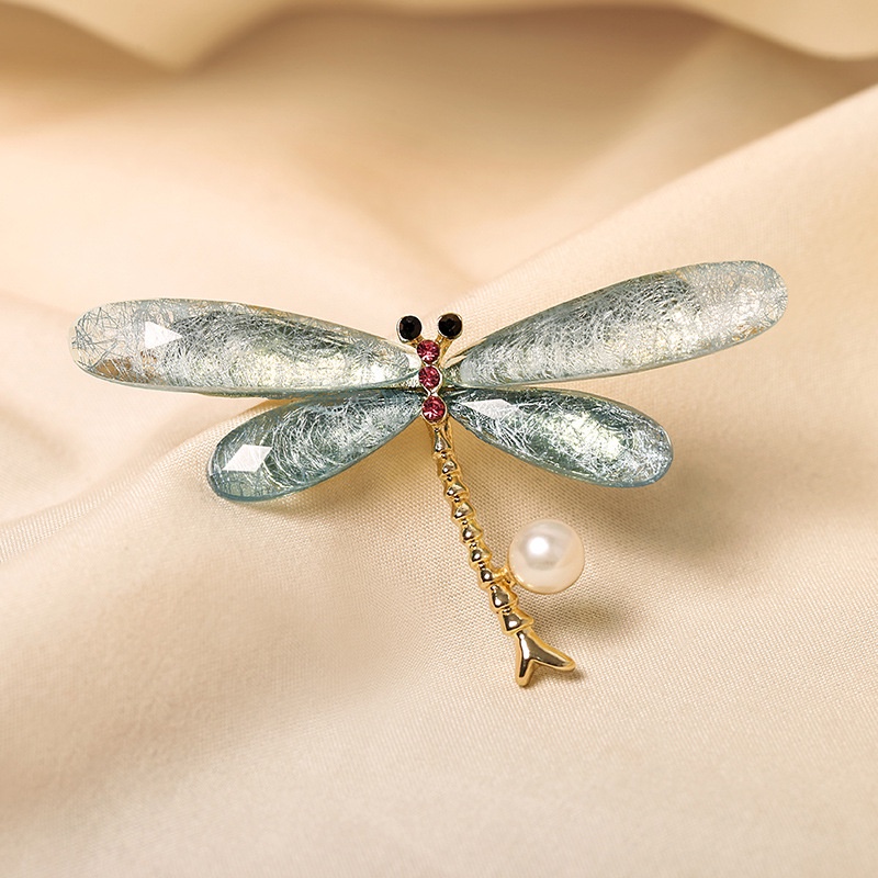 淡水珍珠 氣質 時尚 水晶蘭 水綠 胸花 藍蜻蜓 優雅 胸針