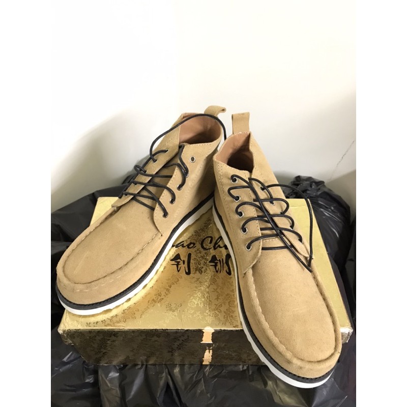 全新駱駝色綁帶中筒鞋子 蝦皮購物