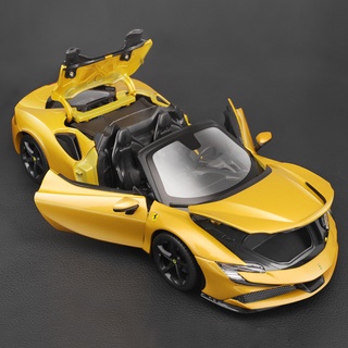 Bburago 1: 18 Ferrari SF90 蜘蛛金跑車靜態仿真壓鑄車輛收藏模型車玩具