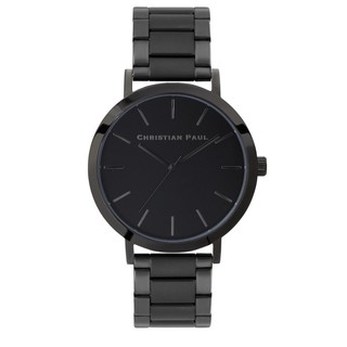 【Christian Paul澳洲時尚手錶】現貨特價中，全黑款不鏽鋼鍊條，超大錶面43mm，女錶男錶