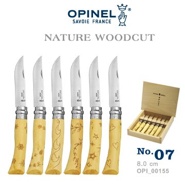 OPINEL NATURE - WOODCUT 法國刀自然圖騰系列-木盒收藏組 No.07【AH53030】