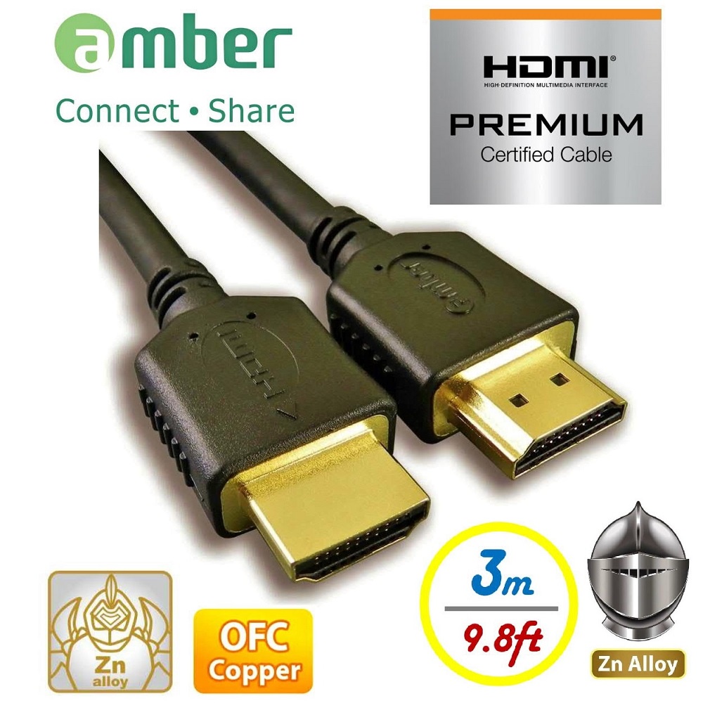 【amber】PREMIUM HDMI 2.0b認證 4K2K極品優質HDMI高階影音專用指定螢幕線-3m