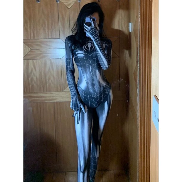 可定制女蜘蛛人緊身衣cosplay服裝黑猫連體衣女二次元衣服cos服 蝦皮購物