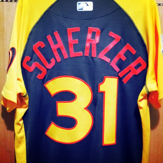 分享 MLB國民隊 薛澤 Max Scherzer 2016明星賽打擊實戰版材質球衣