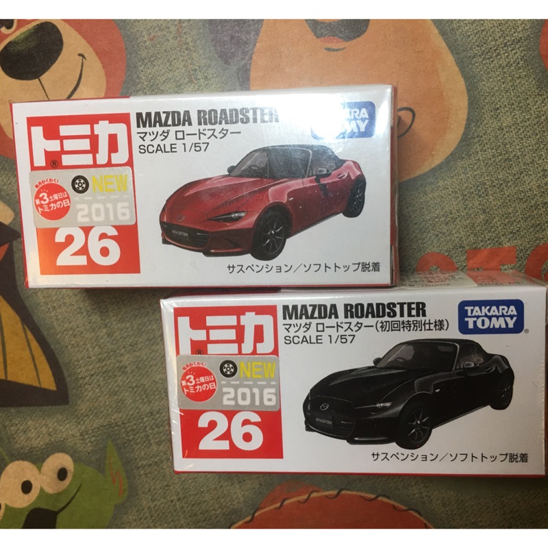 TOMICA 26 MAZDA ROADSTER 1組2台 新車貼