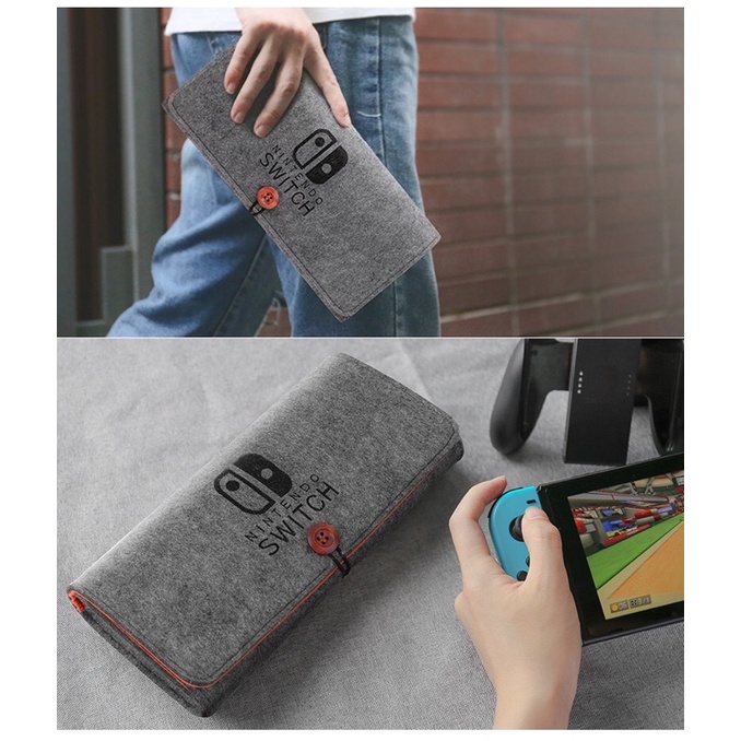 「24小時出貨」Nintendo Switch Case 遊戲配件存儲卡夾的毛氈便攜式收納袋 Ns Switch 包