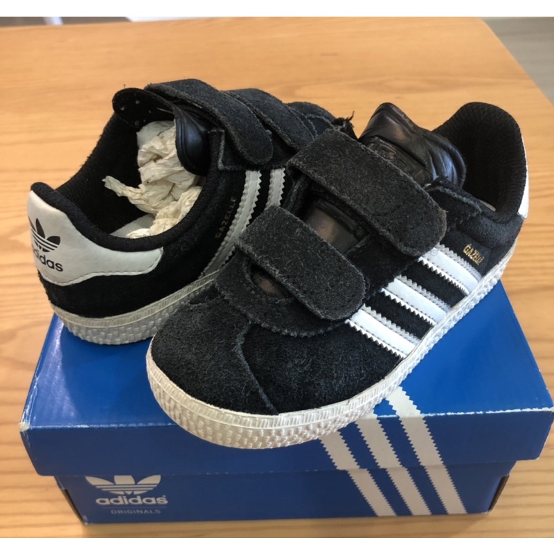 二手正品 Adidas ORIGNALS 愛迪達 GAZELLE 2 CF I 黑色基本款  童鞋 休閒鞋