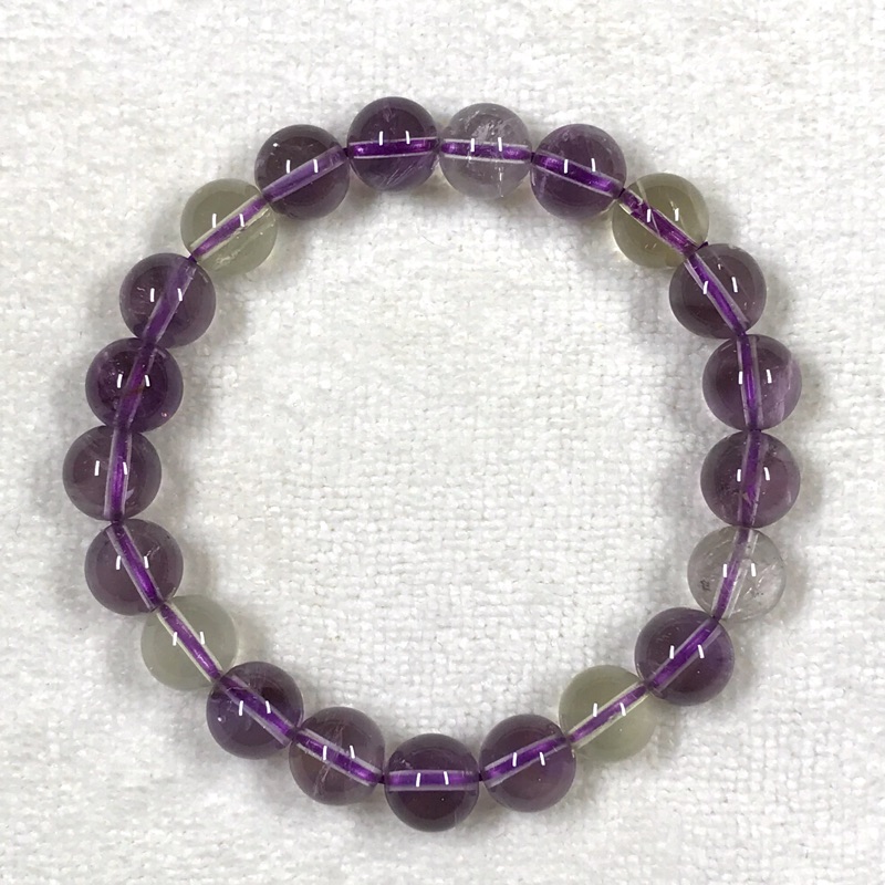 玻利維亞紫黃晶手珠-天然紫黃晶