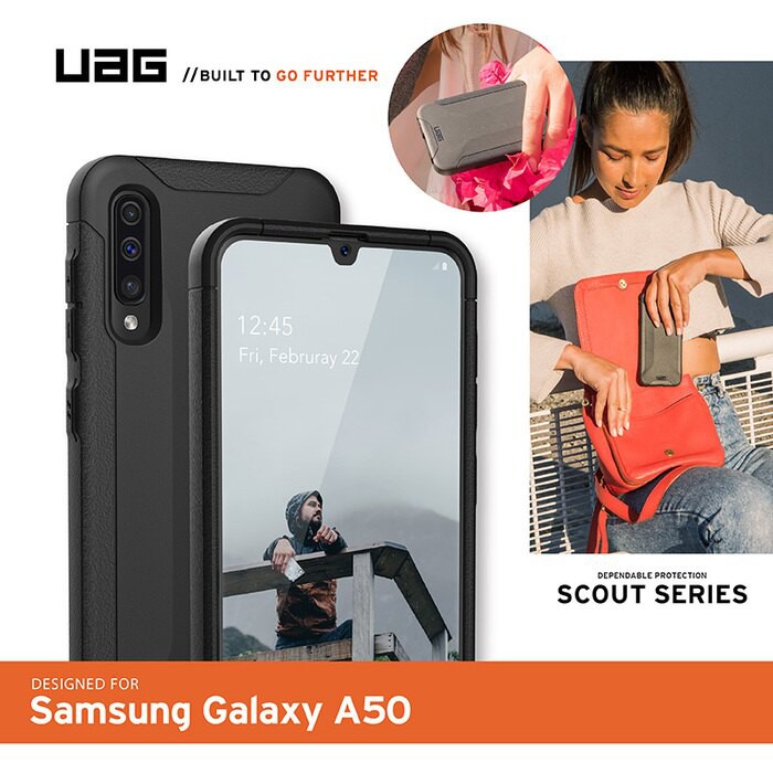 UAG 三星 Galaxy A50 耐衝擊保護殼-黑 原廠正品 軍事規格防護 防摔 皮套