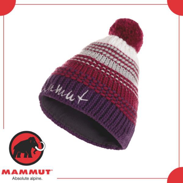 MAMMUT 長毛象 女  Sally Beanie 帽 《葡萄紫/桃》/1090-04120/羊毛帽/刷毛帽/悠遊山水