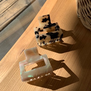 【Honeymin韓國飾品】CREATION FRANCE 天然樹酯紋路抓夾｜ 樹酯 玳瑁 鯊魚夾 百搭簡約 正韓流行