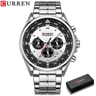 CURREN 男士手錶不銹鋼頂級品牌奢華休閒石英防水新款 8399C