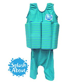 《Splash About 潑寶》 Short John FloatSuit 兒童浮力短褲泳衣 - 珊瑚綠條紋