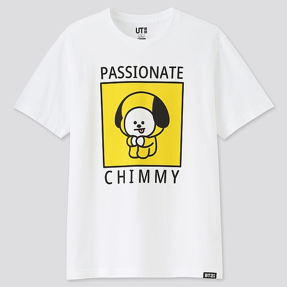 「bn超級邦妮」 UNIQLO x BTS BT21 宇宙明星 防彈少年 短T UT T恤 朴智旻 CHIMMY 白色