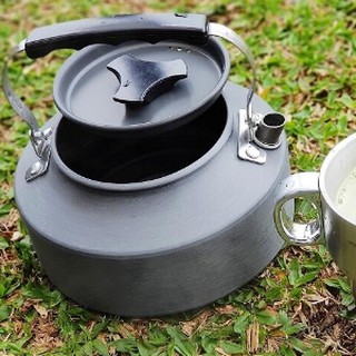 美麗大街【107013010】野外茶壺野營鋁合金1.1L咖啡壺便攜開水壺