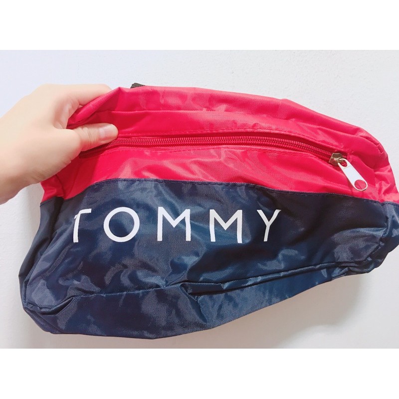 日本雜誌SMART附錄TOMMY經典藍白紅腰包斜背包單肩包後背包隨身包