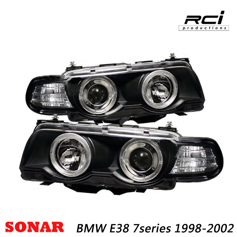 SONAR BMW E38 後期 大7 1998-2002 CCFL 光圈 魚眼大燈 台灣製