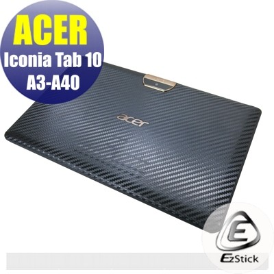 【Ezstick】ACER Iconia Tab 10 A3-A40 Carbon黑色立體紋機身貼 DIY 包膜