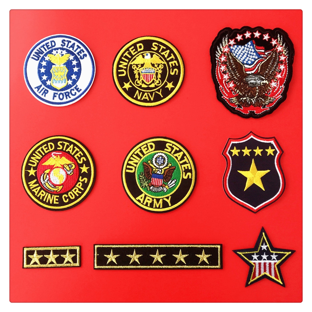 ✐VSCO風：美國軍隊 &amp; 勛章 - 陸軍/海軍/空軍/海軍陸戰隊✐ 1個裝 可熨燙刺繡布貼 裝飾 臂章 徽章【斐爾特】