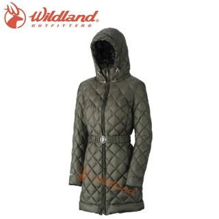 【Wildland 荒野 女款 輕量四層700FP中長羽絨衣 可可綠】0A32101/連帽外套/羽絨外套/保暖/悠遊山水