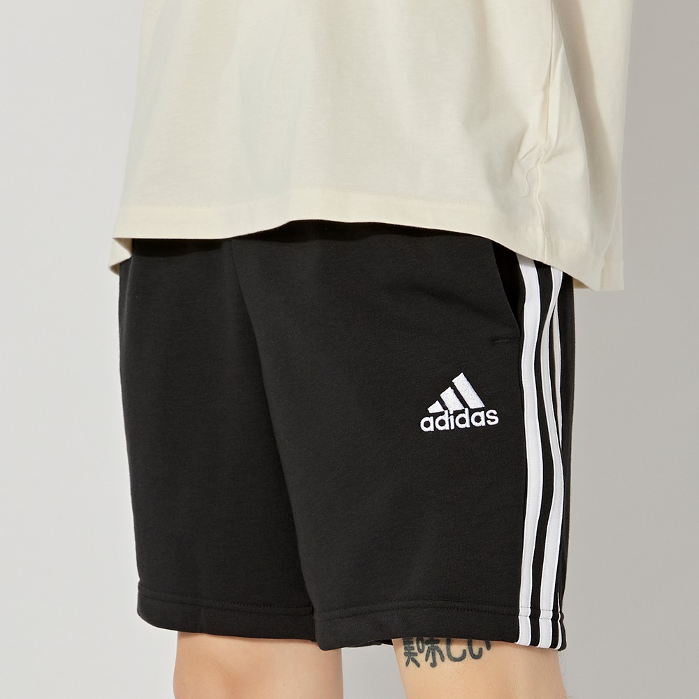 Adidas M 3S FT SHO 男 黑 三條線 棉質 短褲 GK9597