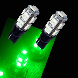 【PA LED】T10 綠光 9晶 27晶體 SMD LED 耐熱底座 小燈 方向燈 儀表燈 定位燈 室內燈 牌照燈