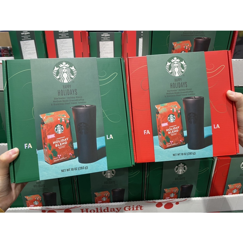 &gt;&gt;好市多代購&lt;&lt; 星巴克 Starbucks 咖啡隨行杯禮盒組 研磨咖啡280公克 聖誕節禮物 交換禮物