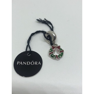 pandora 潘朵拉 紅色聖誕節裝飾花圈吊飾