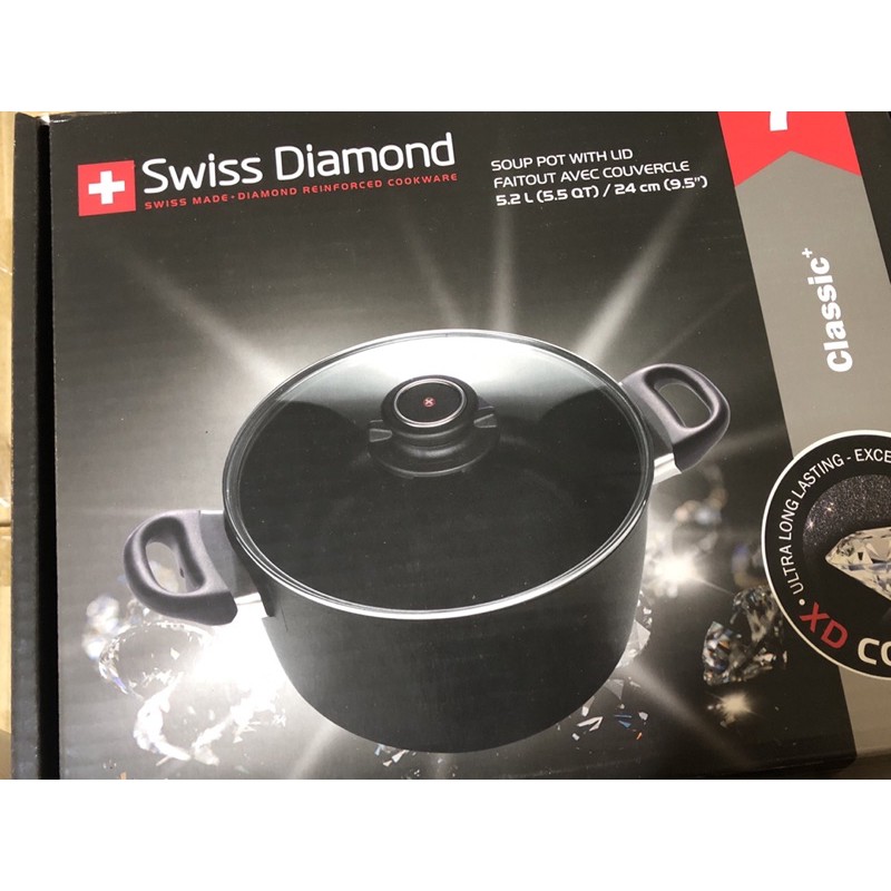 *現貨*全新瑞士原裝swissDiamond頂級鑽石鍋24cm