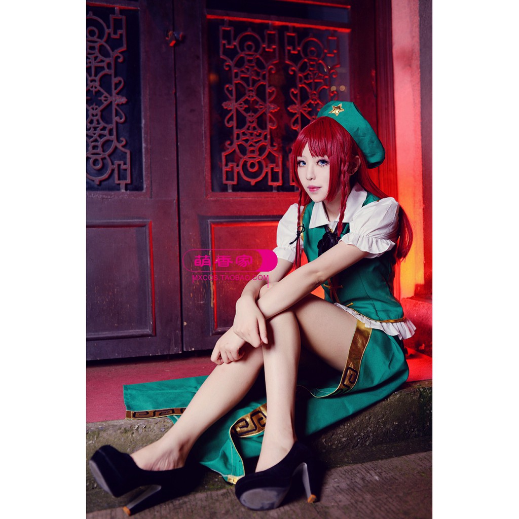 萌香家 東方project假毛紅美鈴假發長直發大紅色cosplay假發 蝦皮購物