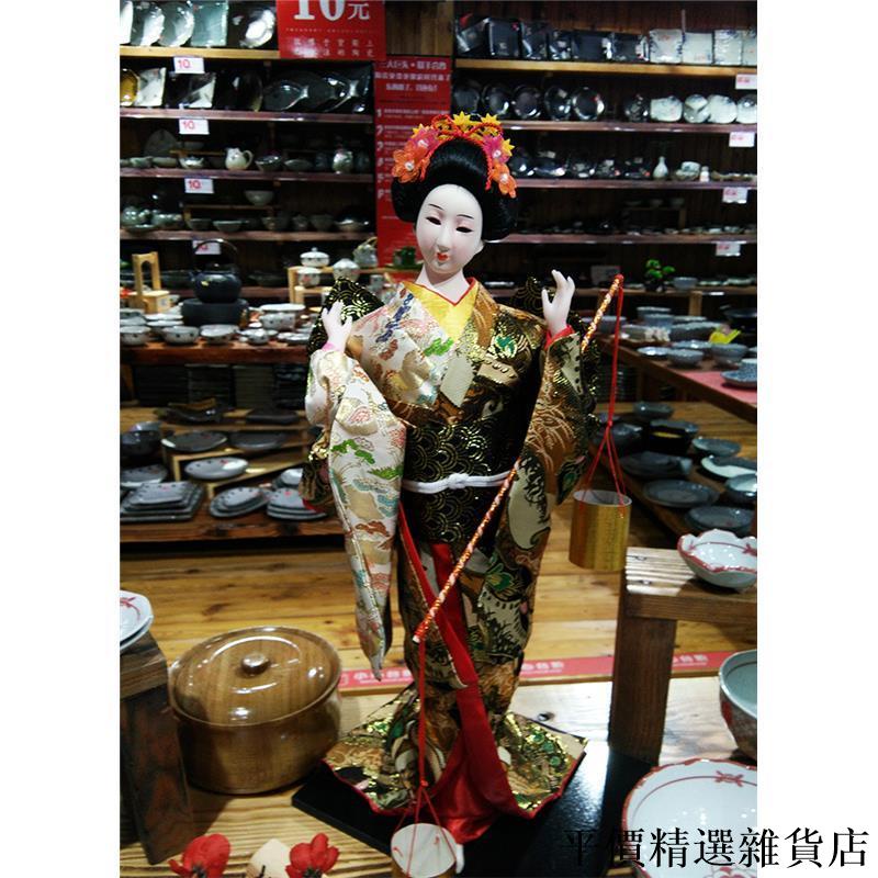 平價精選雜貨店日本人偶藝妓和服仕女娃娃裝飾品美女公仔日式絹人擺件工藝品