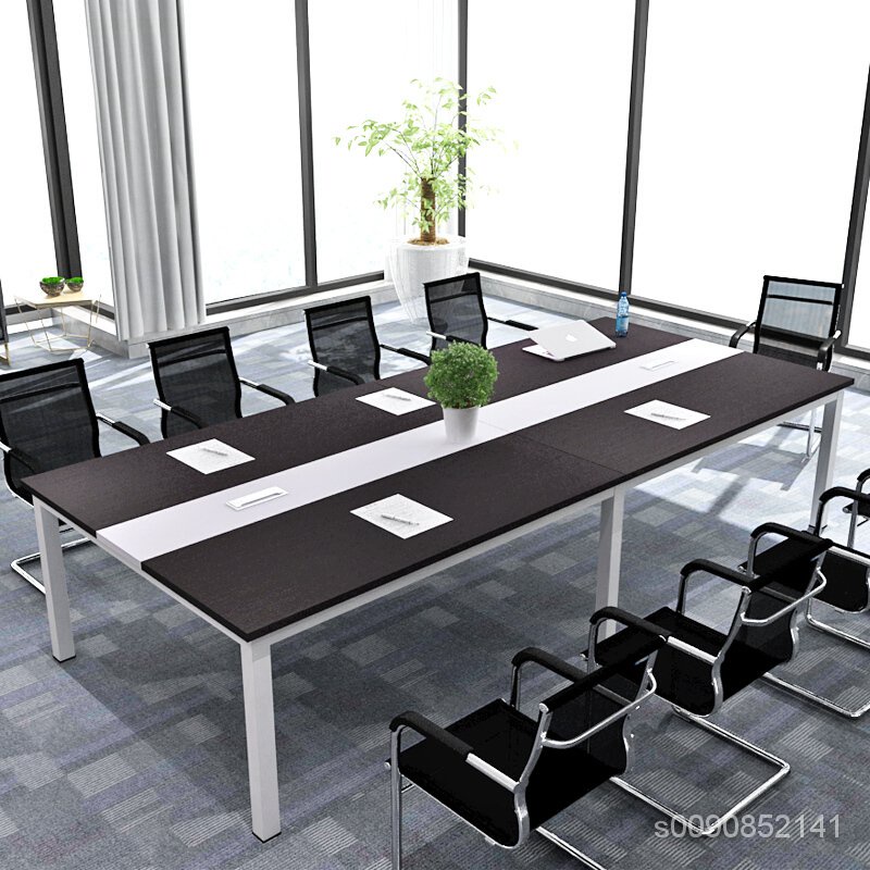 BENNY晟凱奧 鋼架會議桌長桌 辦公家具簡約現代辦公桌椅組合培訓洽談會議室桌椅組合大型小型6人8人10人