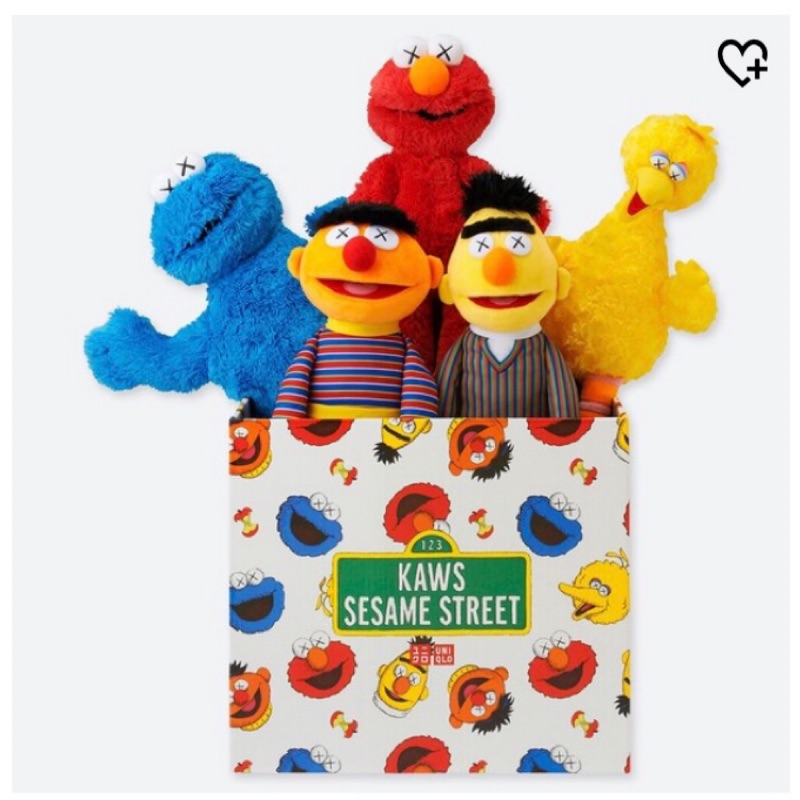 KAWS x Sesame Street x Uniqlo 芝麻街 玩偶全套收藏組 限量盒裝