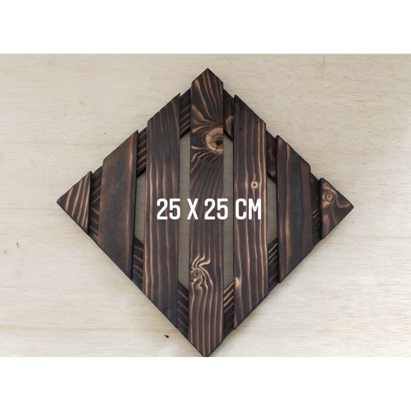 手工實木棧板型斜植版-25x25公分